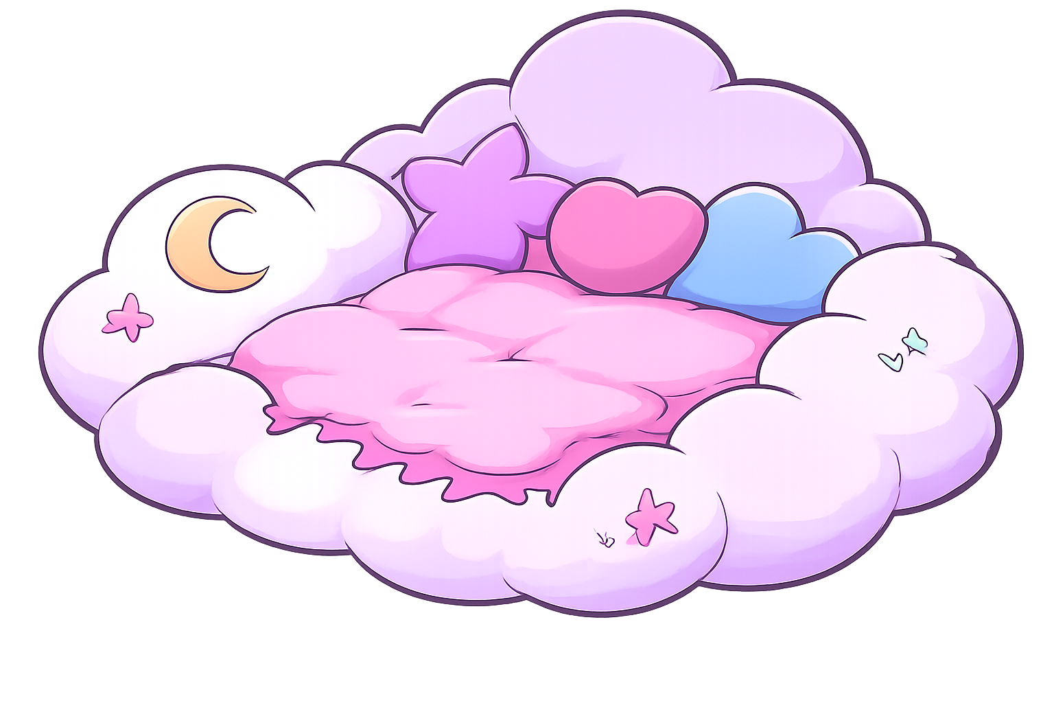 Cama nube rosa y celeste ultra soft